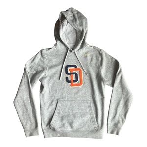 Nike San Diego Padres Team Cooperstown Collection Hoodie Gray Size Small Logo